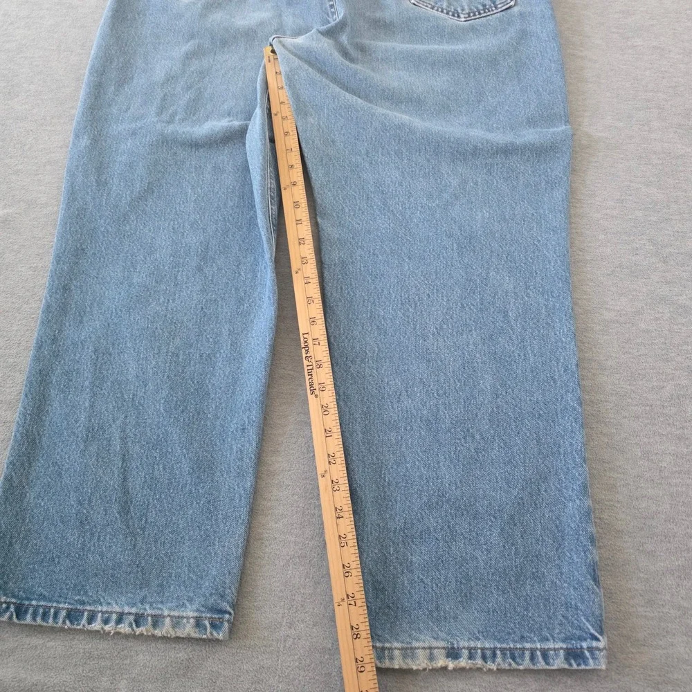 Carhartt Traditional Fit Jeans Mens 44x30 Light Wash Blue Denim 180 DST Workwear